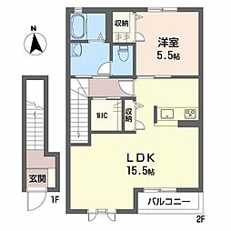 グランヴィルNORTH 1LDKの間取図画像