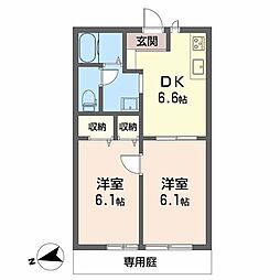 フレグランスガーデン 2DKの間取図画像