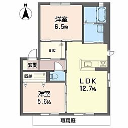 エタンリジェールB 2LDKの間取図画像