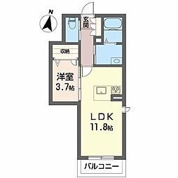 LittleMoon 1LDKの間取図画像