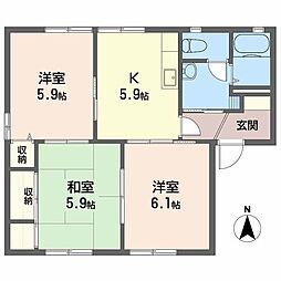 ファミール・ビレジB 3Kの間取図画像