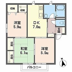 シャーメゾン21B 3DKの間取図画像
