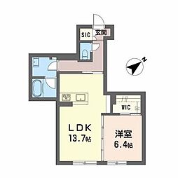 ベレオガーデンズ MiwaII(BELS認証) 1LDKの間取図画像