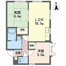 メゾン・セフィラA 2LDKの間取図画像