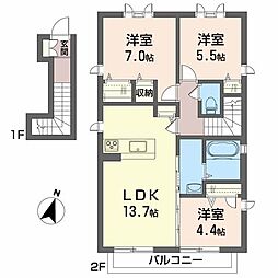 シャーメゾンForte 3LDKの間取図画像