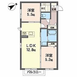 シャーメゾンリアン 2LDKの間取図画像