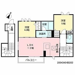 エンゼルハイム8号館 2LDKの間取図画像