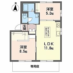 ファミーユK1 2LDKの間取図画像