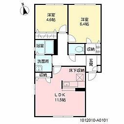 ShaMaisonB'withA 2LDKの間取図画像