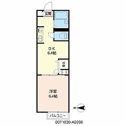 アーバンライフ都府桜 1DKの間取図画像