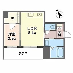 SHMプリミエール鳥飼八幡宮 1LDKの間取図画像