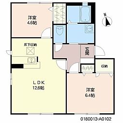 レシデンシア小森野　Ａ棟 1階2LDKの間取り