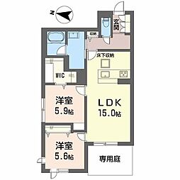 ＢＥＲＥＯ　さくら坂 1階2LDKの間取り