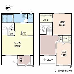 パルモ花みづき　Ｅ棟 2階2LDKの間取り
