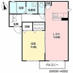 サミーユ1 1LDKの間取図画像