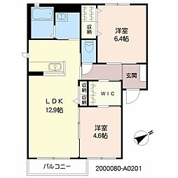 ＫＡＳＵＧＡ抱月2010 2階2LDKの間取り