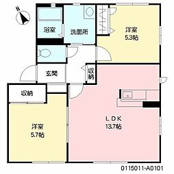 シャーメゾンみちA 2LDKの間取図画像