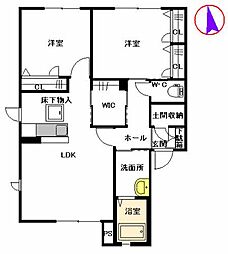 ジョイテル湯川A 2LDKの間取図画像