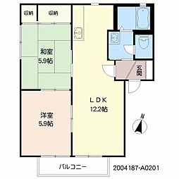リーベン・アルム 2LDKの間取図画像