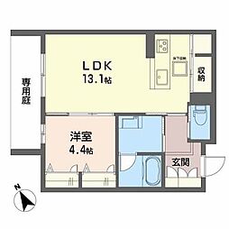 Ｓｈａｍａｉｓｏｎ　 1階1LDKの間取り