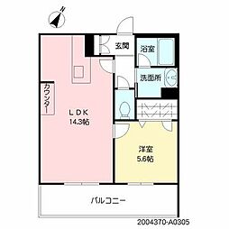 ＧＥＣＫＯ　1ｓｔ 3階1LDKの間取り