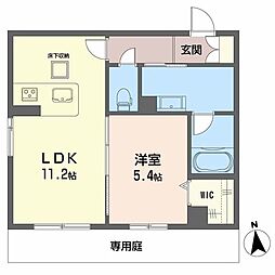 ヴェルメゾン須屋 1階1LDKの間取り
