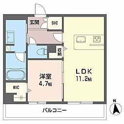 ヴェルメゾン須屋 3階1LDKの間取り