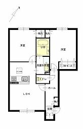 ヴィアソーレ　壱番館 1階2LDKの間取り