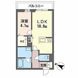 Ｐａｒａｄｉｓｏ本荘 3階1LDKの間取り