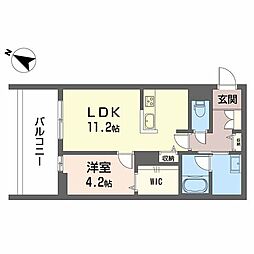 Ｐａｒａｄｉｓｏ本荘 3階1LDKの間取り