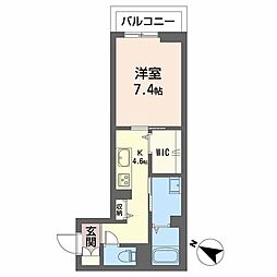 Paradiso本荘 1Kの間取図画像