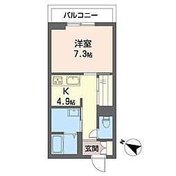 Ｐａｒａｄｉｓｏ本荘 2階1Kの間取り