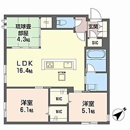 LUCE帯山西 3LDKの間取図画像