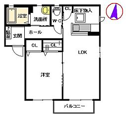 メゾンY 1LDKの間取図画像
