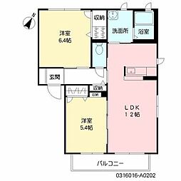 メゾンドオーブ 2LDKの間取図画像