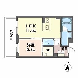 シャーメゾン神宮参道 1LDKの間取図画像