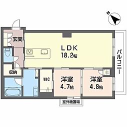 Ｒｅｆｉａｎｔ東谷山 2階2LDKの間取り