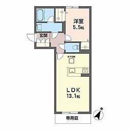 シャーメゾン　ブロート 1階1LDKの間取り