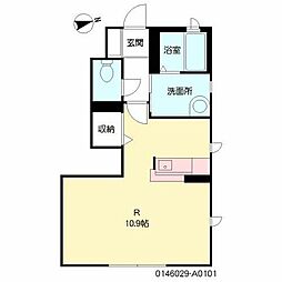 パークサイドM ワンルームの間取図画像