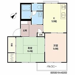 フォーレスO 2Kの間取図画像
