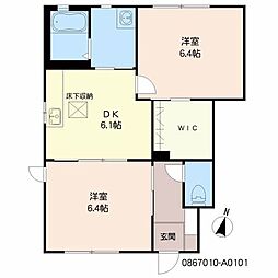 セレッソ若葉台A 2DKの間取図画像