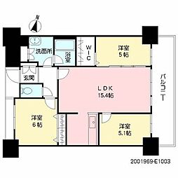 プライムメゾン　セントラルパーク 10階3LDKの間取り