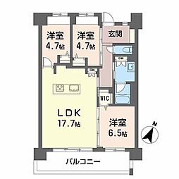 LaSante照葉オーシャンテラス 3LDKの間取図画像