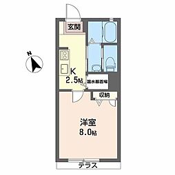 シャーメゾンフォンターナ 1Kの間取図画像