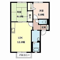 フォーレスイン西嶋 2LDKの間取図画像