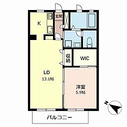 コートドール 1LDKの間取図画像