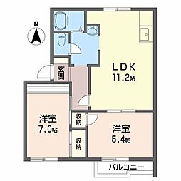 ファミールカーサ 2LDKの間取図画像