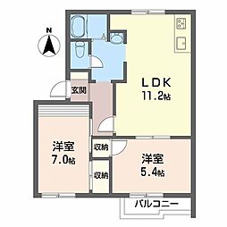 ファミールカーサ 2LDKの間取図画像