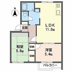 ファミールカーサ 2LDKの間取図画像