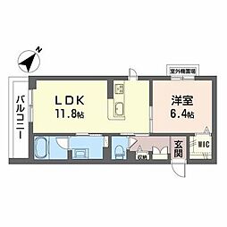 ジョリ　スヴニール 3階1LDKの間取り